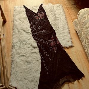 Vintage All Over Beaded Floral embroided body Dress.